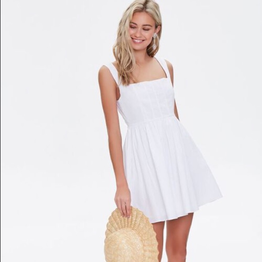 Forever21 Fit & Flare Mini Dress - White - S (NWT)